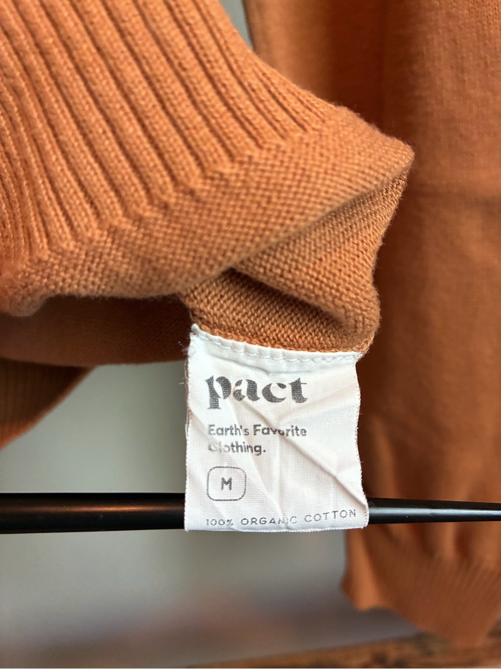 Pact Organic Cotton Knit Sweater – Camel – Size M - Picture 4 of 8
